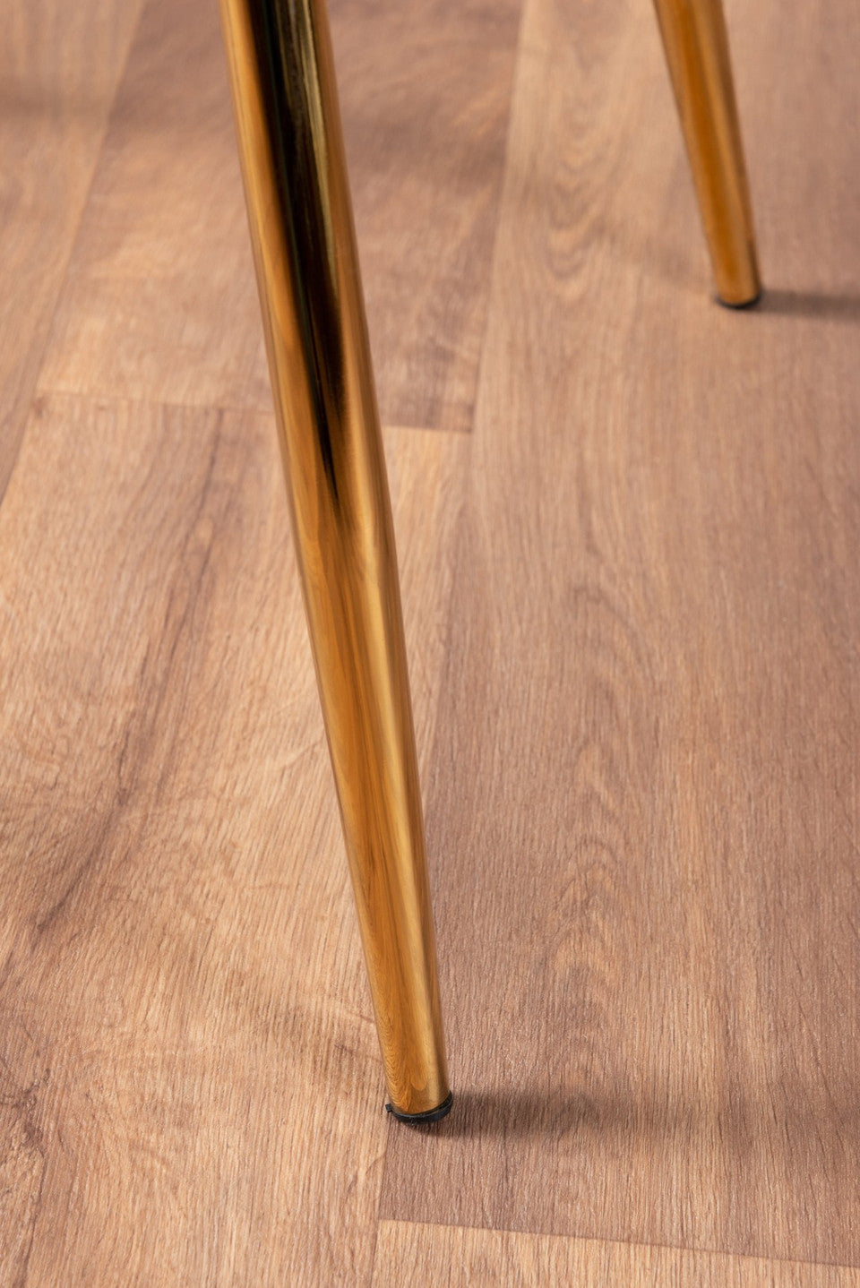 Novara Gold Metal 100cm Round Glass Dining Table And 4 Corona Gold Dining Chairs