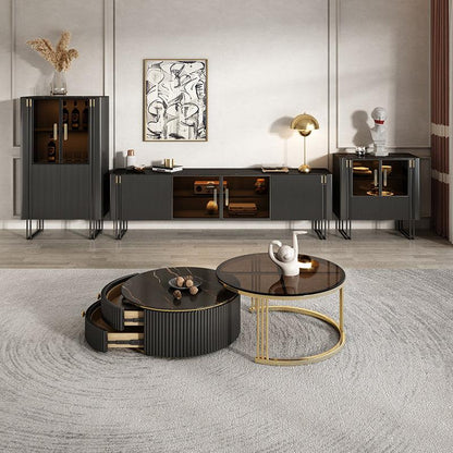 Bblythe Nesting Coffee Table Set, Black