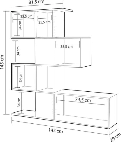 Zaga Oxide Dark Brown and Artic White Bookcase