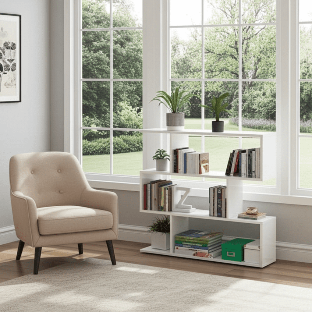 Zing Short White Gloss Bookcase